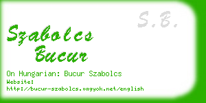 szabolcs bucur business card